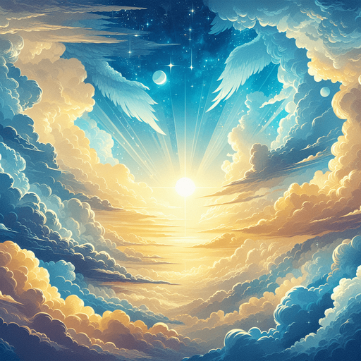 heaven background.
Single Game Texture. In-Game asset. 2d. Blank background. High contrast. No shadows.