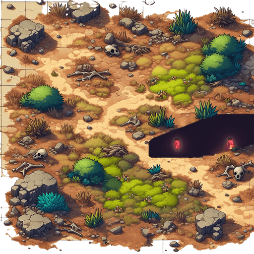 Changed to a mine cave with a faint red glow