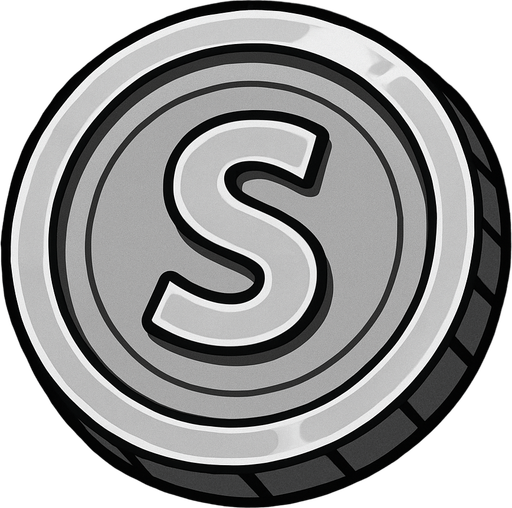 Silver coin.
In-Game asset.  2d.  High contrast.  No shadows