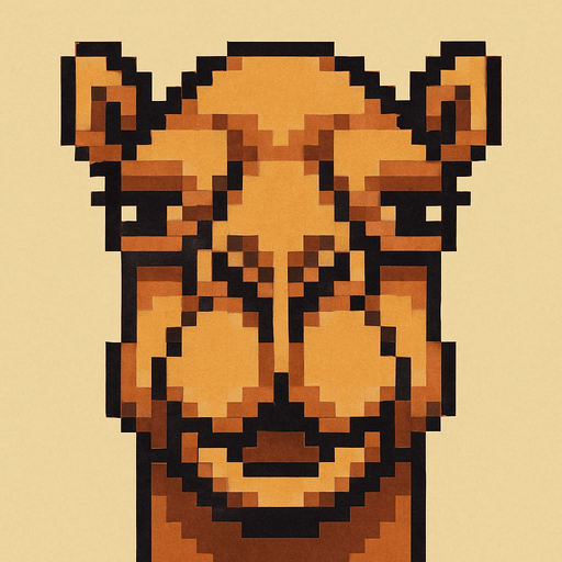 camel face.
In-Game asset.  2d.  High contrast.  No shadows. pixel art