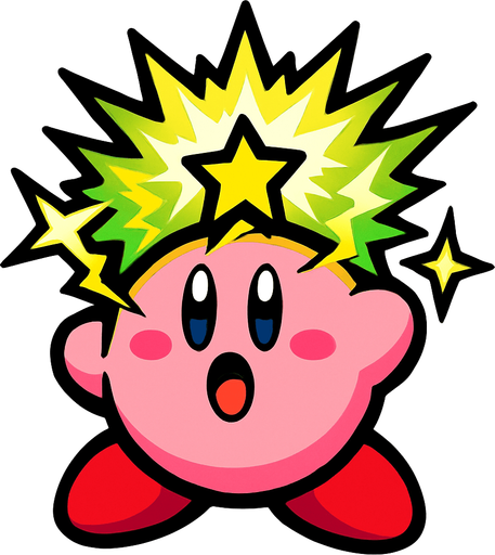 Spark kirby.
In-Game asset.  2d.  High contrast.  No shadows