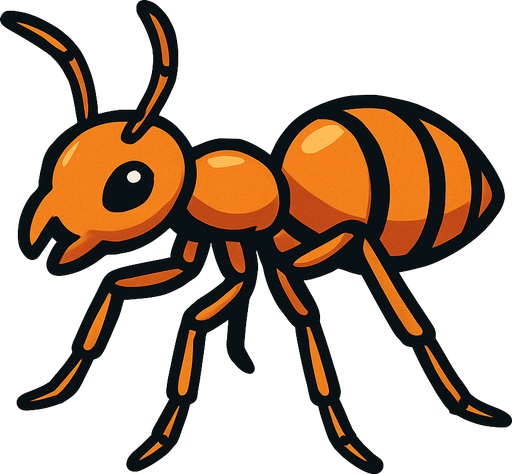 hormiga.
In-Game asset.  2d.  High contrast.  No shadows