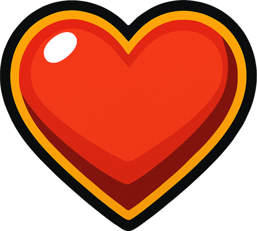 Heart.
In-Game asset.  2d.  High contrast.  No shadows