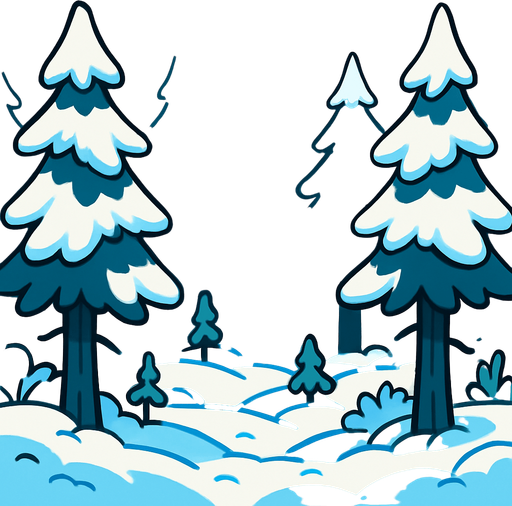 Background, endless, forest, winter, cartoon.
In-Game asset.  2d.  High contrast.  No shadows