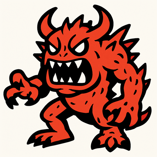 Canavar.
In-Game asset.  2d.  High contrast.  No shadows