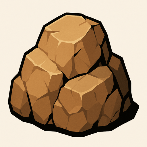 rock.
In-Game asset.  2d.  High contrast.  No shadows