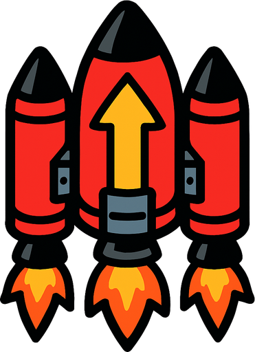 cluster rocket.
In-Game asset.  2d.  High contrast.  No shadows