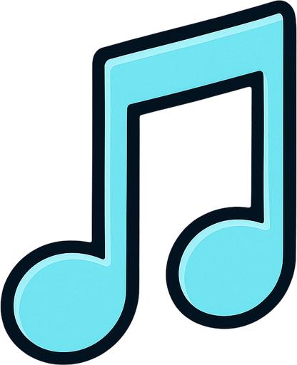 Ice blue with a dark color stroke music notes (note must be simetric)..
In-Game asset.  2d.  High contrast.  No shadows