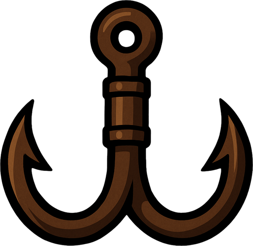 double pointed hook.
In-Game asset.  2d.  High contrast.  No shadows