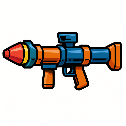 rocket launcher.
In-Game asset.  2d.  High contrast.  No shadows