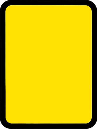 yellow card.
In-Game asset.  2d.  High contrast.  No shadows