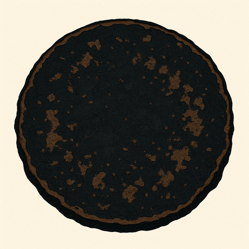 Burnt pancake 2d 2d topdown view topdown view.
In-Game asset.  2d.  High contrast.  No shadows