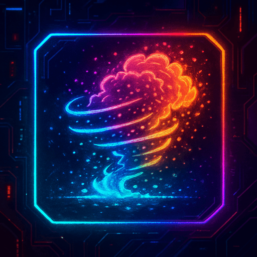 Ability icon 'Dust storm' . cyberpunk. abstract. Futuer. different colors. HD colors