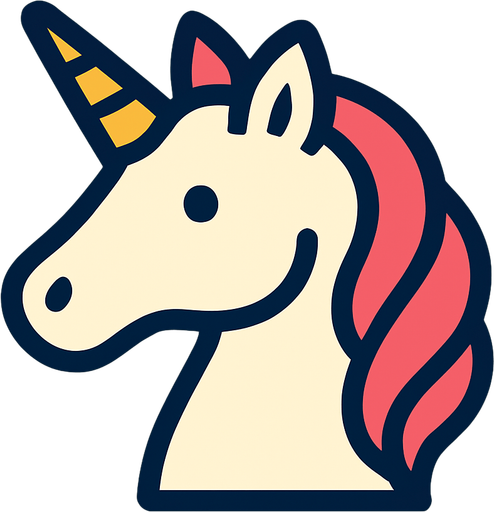 unicorn icon.
In-Game asset.  2d.  High contrast.  No shadows