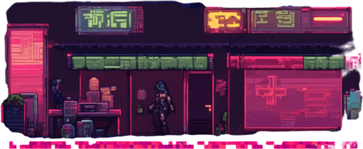 cyberpunk pixel art street