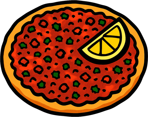 Lahmacun.
In-Game asset.  2d.  High contrast.  No shadows