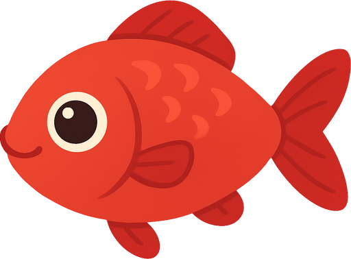 kırmızı renk tatlı balık görseli. No background. Transparent background. Blank background. No shadows. 2d. In-Game asset. flat