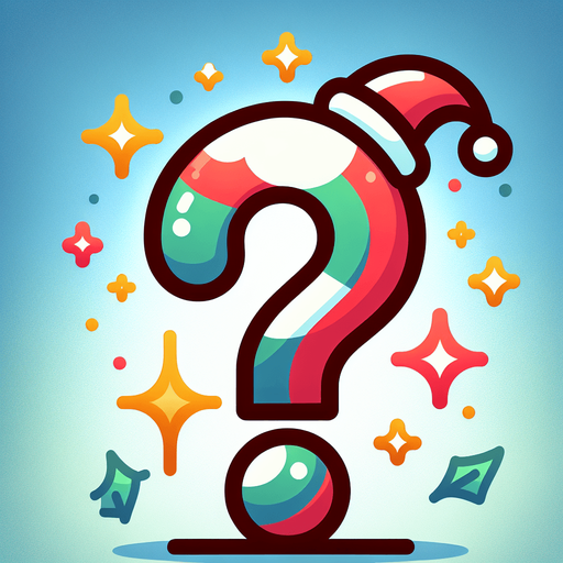 cartoon christmas inspired question mark
Single Game Texture. In-Game asset. 2d. Blank background. High contrast. No shadows.
