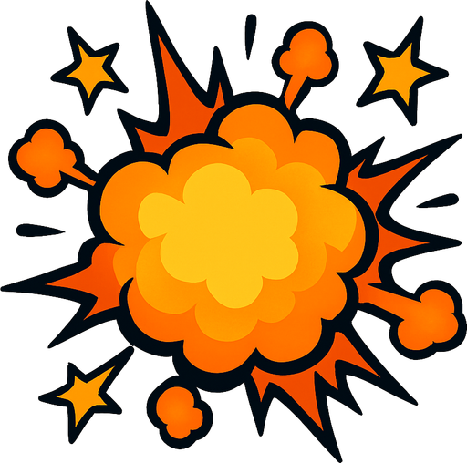 Explosión efecto.
In-Game asset.  2d.  High contrast.  No shadows