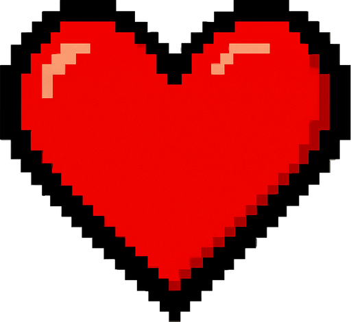 heart.
In-Game asset.  2d.  High contrast.  No shadows. heart
