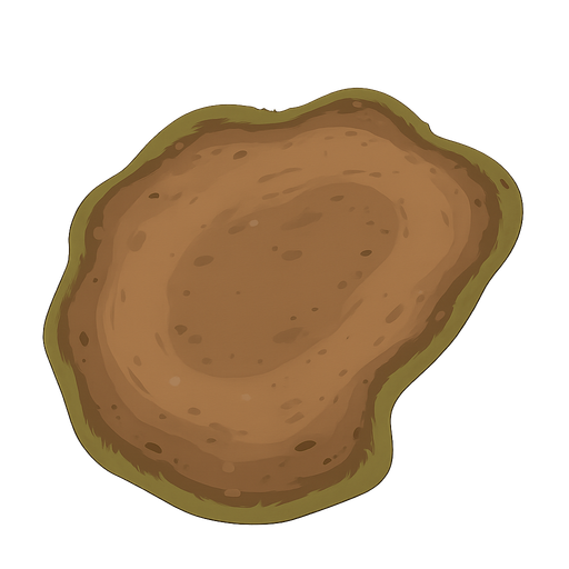 dirt road. No background. Transparent background. Blank background. No shadows. 2d. In-Game asset. flat