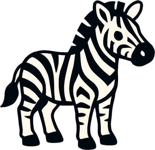 Zebra.
In-Game asset.  2d.  High contrast.  No shadows
