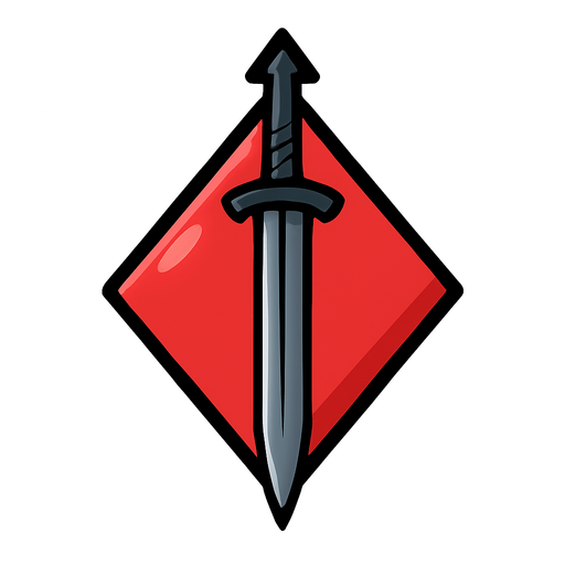 Just the diamond from this picture with a sword with a small arrow pointing up in the center of the diamond.