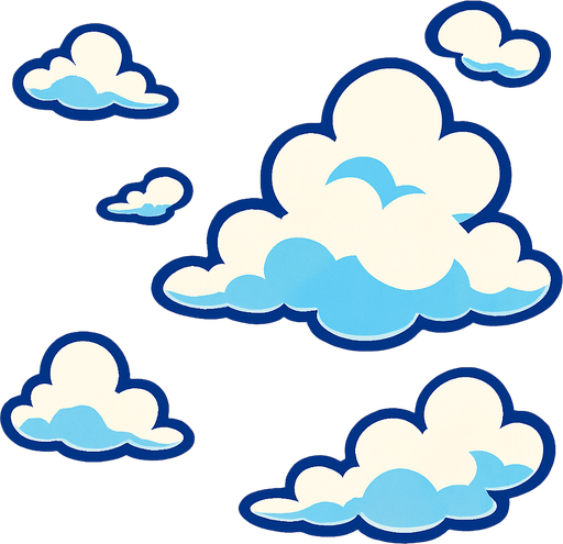 A blue sky with some clouds.
In-Game asset.  High contrast.  No shadows