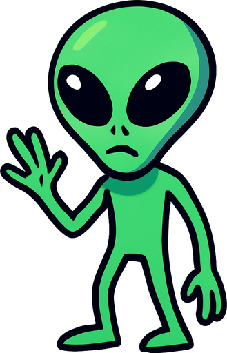 Alien transparent background.
In-Game asset.  2d.  High contrast.  No shadows