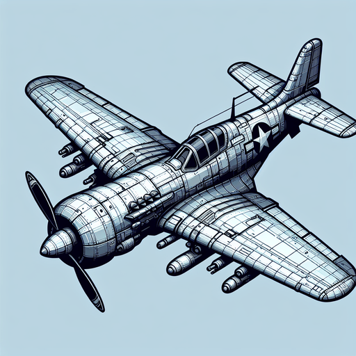 fighter plane.
Single Game Texture. In-Game asset. 2d. Blank background. High contrast. No shadows.