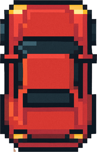 Pixel art Araba kuş bakışı şeklinde olsun.
In-Game asset.  2d.  High contrast.  No shadows