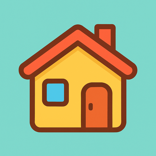 a single simple kawaii house without outlines and no face, for a non-distracting game background.
In-Game asset.  2d.  High contrast.  No shadows