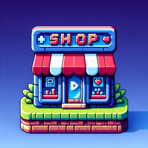 Shop_icon.
Single Game Texture.  In-Game asset.  2d.  Blank background.  High contrast.  No shadows