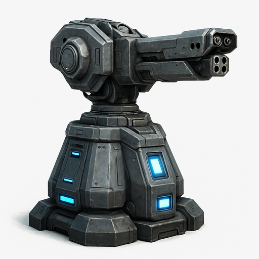 Uzay Savunma Kulesi - Yazısız - Gerçekçi.
In-Game asset.  High contrast.  No shadows