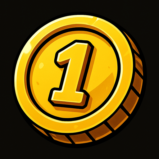 coin.
In-Game asset.  2d.  High contrast. no s