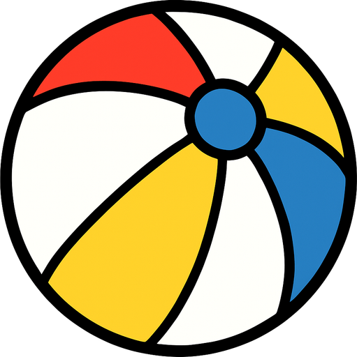 beach ball.
In-Game asset.  2d.  High contrast.  No shadows