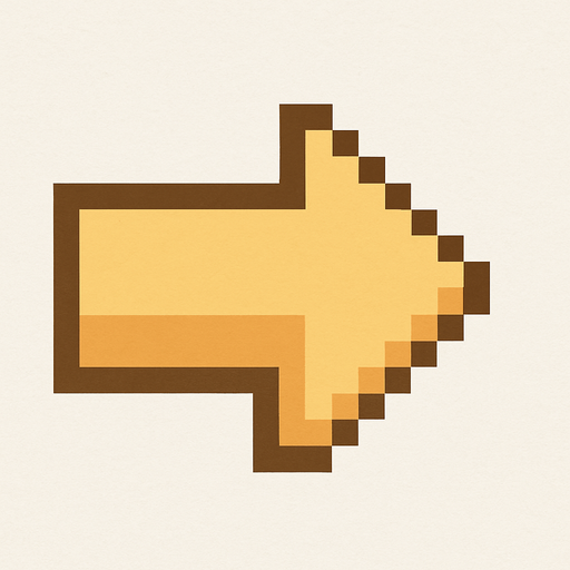 #F3D296 colour small arrow pixel art.
In-Game asset.  2d.  High contrast.  No shadows