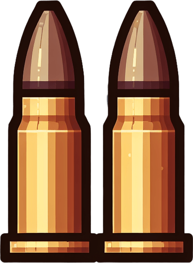 Ammo.
Single Game Texture. In-Game asset. 2d. Blank background. High contrast. No shadows.