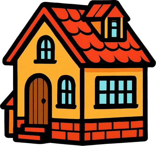 house.
In-Game asset.  2d.  High contrast.  No shadows