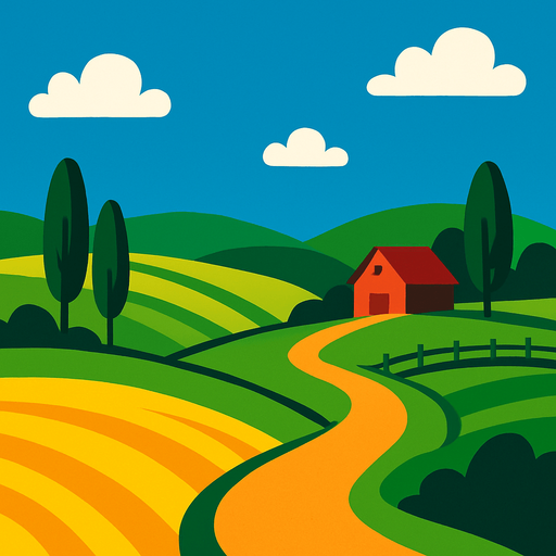 Fond d'écran campagne.
In-Game asset.  2d.  High contrast.  No shadows