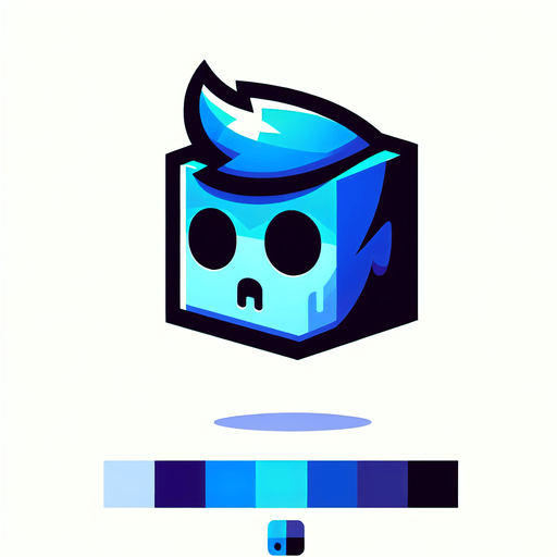Perfectly square bright cobalt blue necromant head with cute happy face. Cartoon style. spooky art style. Simple vector style. No Shadows Single Game Texture. In-Game asset. 2d. Blank background. High contrast. No shadows.