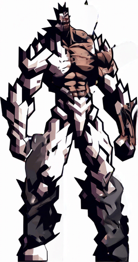 Make his whole body look destroyed.