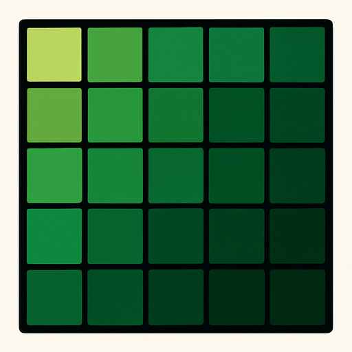 casillas de cuadros de colores verdes.
In-Game asset.  2d.  High contrast.  No shadows