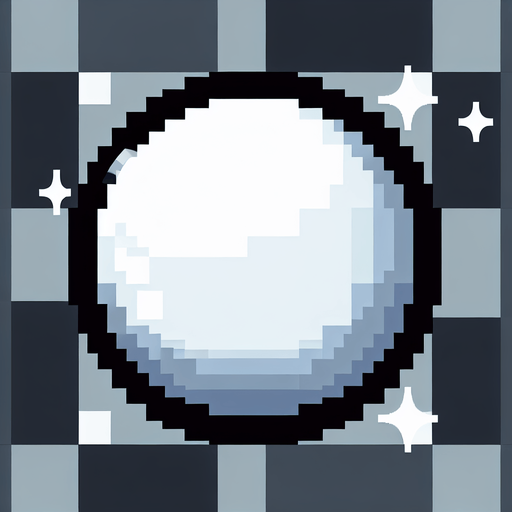 A white bubble with a black outline. Pixel art..
Single Game Texture.  In-Game asset.  2d.  Blank background.  High contrast.  No shadows