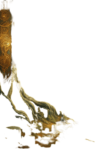 Backdrop: An ancient, mystical forest with glowing runes etched into massive tree trunks.

Colors: Earthy greens and browns with soft golden accents.

Details: Misty ambiance with faint ethereal figures in the background..
Single Game Texture. In-Game asset. 2d. Blank background. High contrast. No shadows.