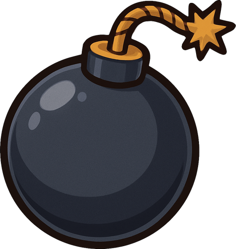 A black bomb.
In-Game asset.  No shadows