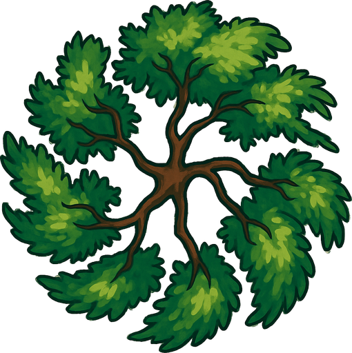 tree Sway Branch top view.
In-Game asset.  2d.  High contrast.  No shadows