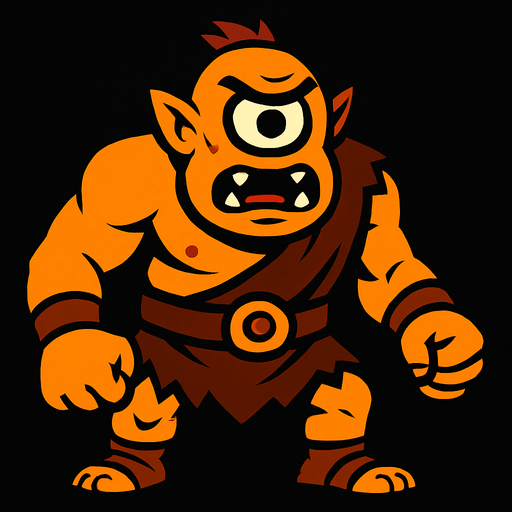 tek gözlü dev.
In-Game asset.  2d.  High contrast.  No shadows
