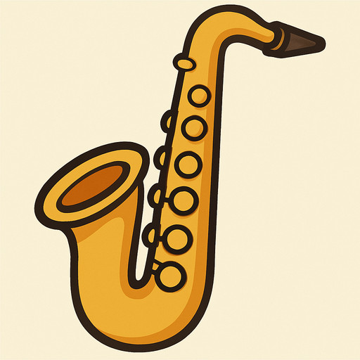 Saxophone in professor Layton game style.
In-Game asset.  2d.  High contrast.  No shadows