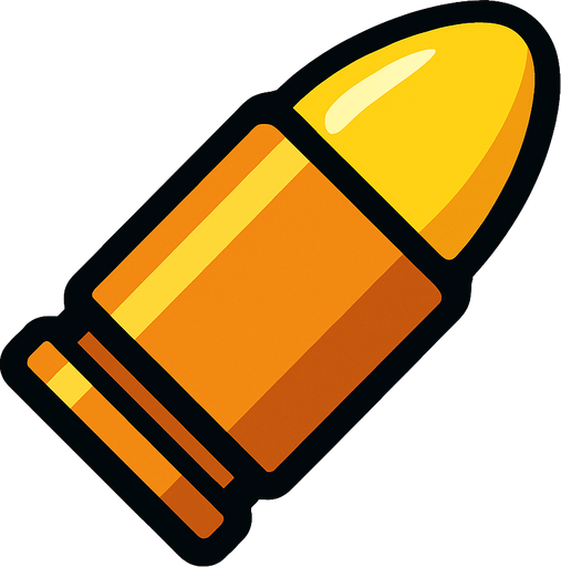 Bullet.
In-Game asset.  2d.  High contrast.  No shadows